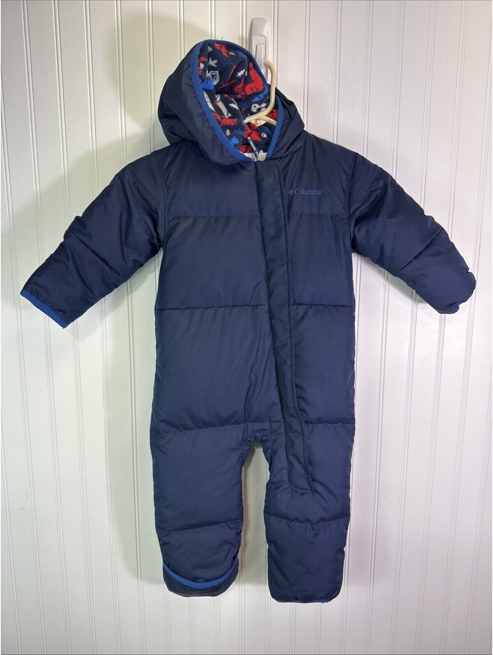 COLUMBIA Infant 18-24 Months Blue SNUGGLY BUNNY GOOSE DOWN ZIP UP BUNTING